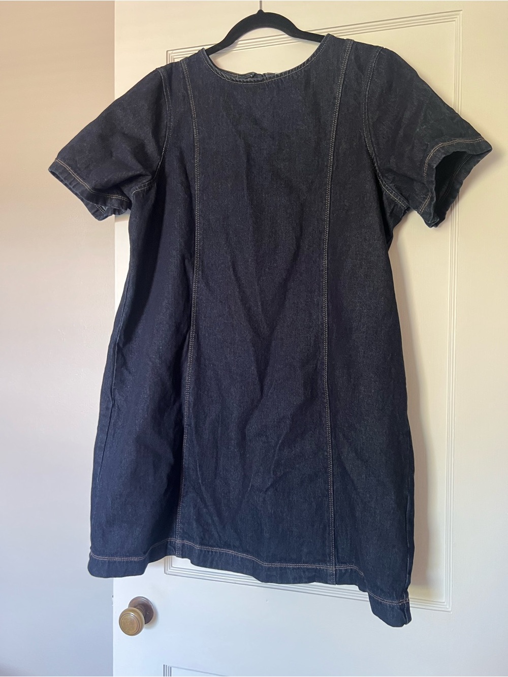 Old Navy Dark Denim Short Sleeve Shift Dress